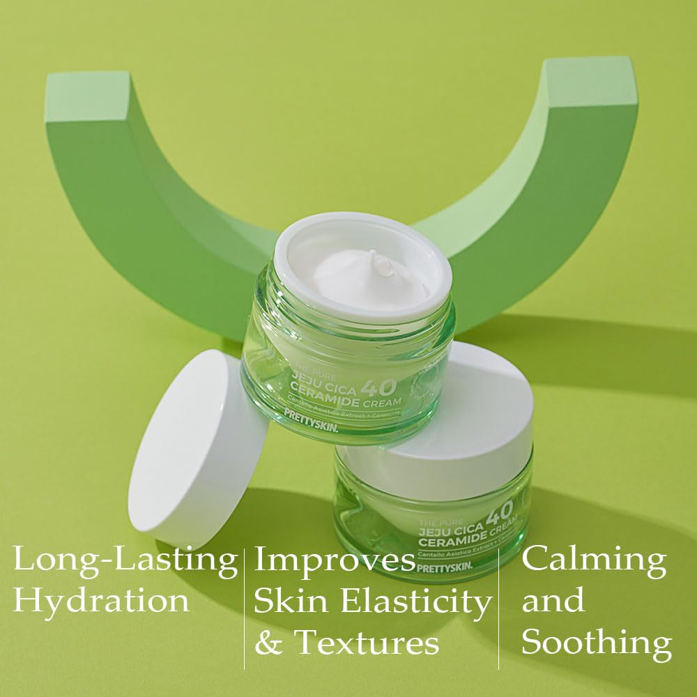 Centella Asiatica 40% Gel Cream–Korean Face Moisturizer with Hyaluronic Acid, Ceramide NP & Shea Butter–Lightweight, Non-Sticky Hydration for Sensitive, Dry & Combination Skin (1.75 Fl Oz)