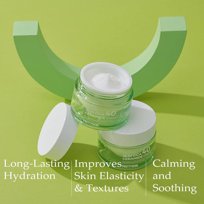 Centella Asiatica 40% Gel Cream–Korean Face Moisturizer with Hyaluronic Acid, Ceramide NP & Shea Butter–Lightweight, Non-Sticky Hydration for Sensitive, Dry & Combination Skin (1.75 Fl Oz)