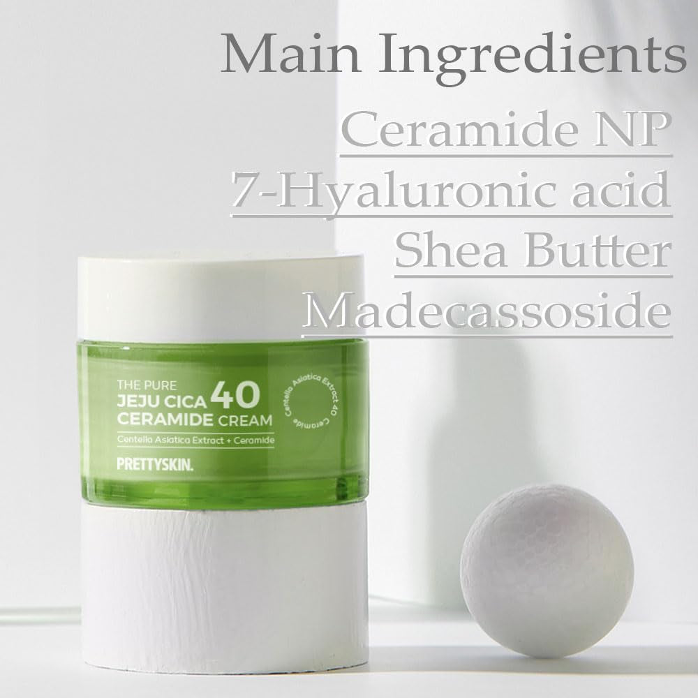 Centella Asiatica 40% Gel Cream–Korean Face Moisturizer with Hyaluronic Acid, Ceramide NP & Shea Butter–Lightweight, Non-Sticky Hydration for Sensitive, Dry & Combination Skin (1.75 Fl Oz)