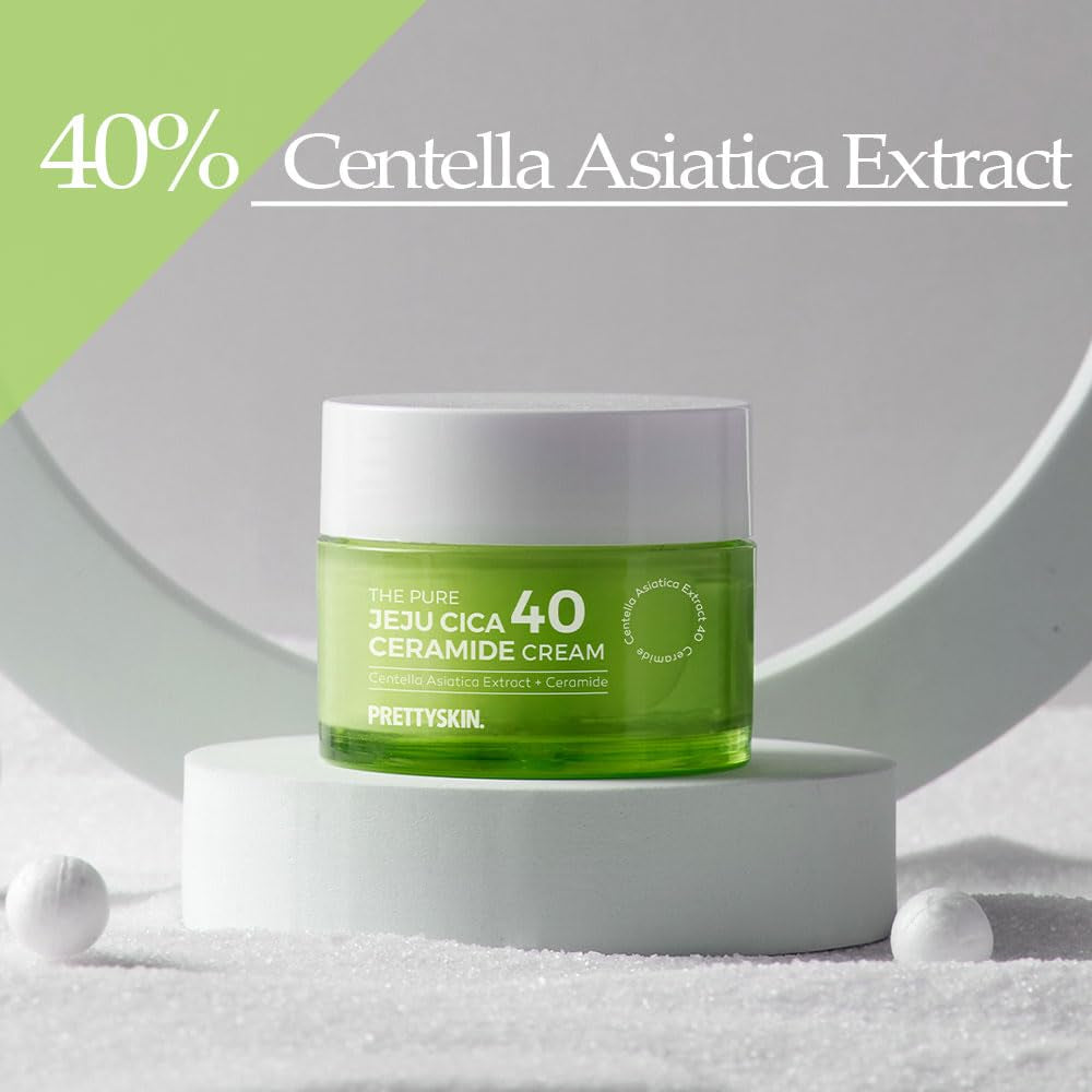 Centella Asiatica 40% Gel Cream–Korean Face Moisturizer with Hyaluronic Acid, Ceramide NP & Shea Butter–Lightweight, Non-Sticky Hydration for Sensitive, Dry & Combination Skin (1.75 Fl Oz)